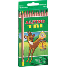 Színes ceruza 12 db-os készlet, háromszögletű, ALPINO